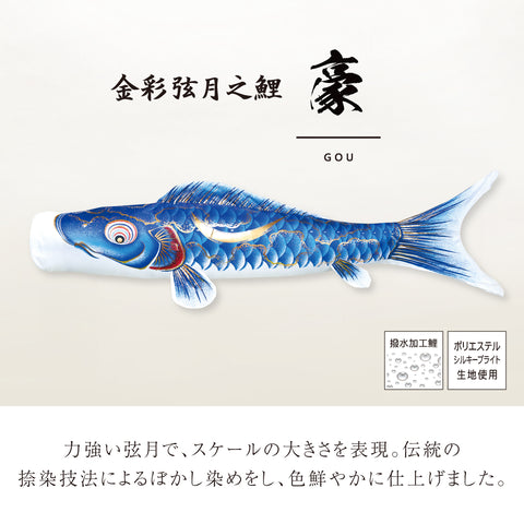 【 レンタル 】匠プラン 金彩弦月之鯉 豪《大型こいのぼり》