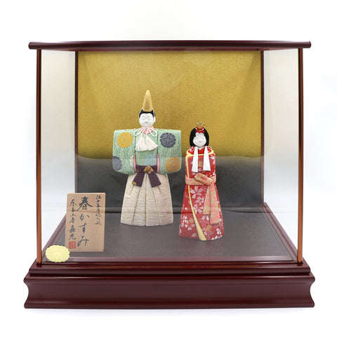 「春かすみ」木目込立雛親王飾り ガラスケース入り 東玉工房 野村嘉光作【雛人形】