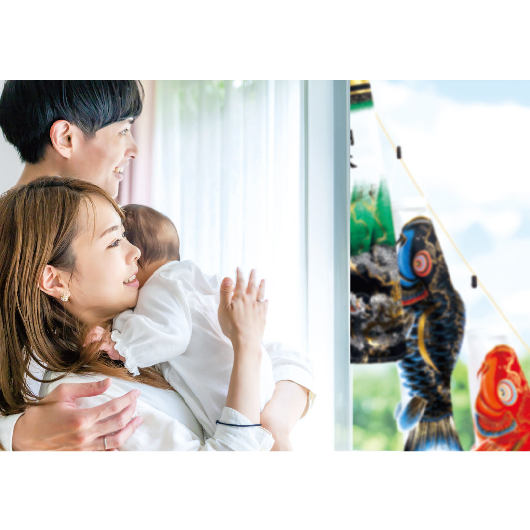 まどデコセット 金彩弦月之鯉 豪｜徳永こいのぼり公式「晴れと暮らす