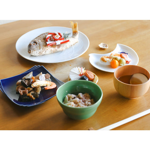 お食い初め食器・水引きセット　＜翠-すい-＞　晴れと暮らす・オリジナル