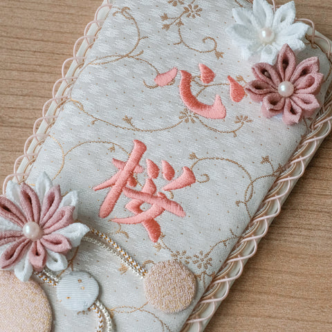 Silk embroidered name battledore decoration, rose embroidered name flag 