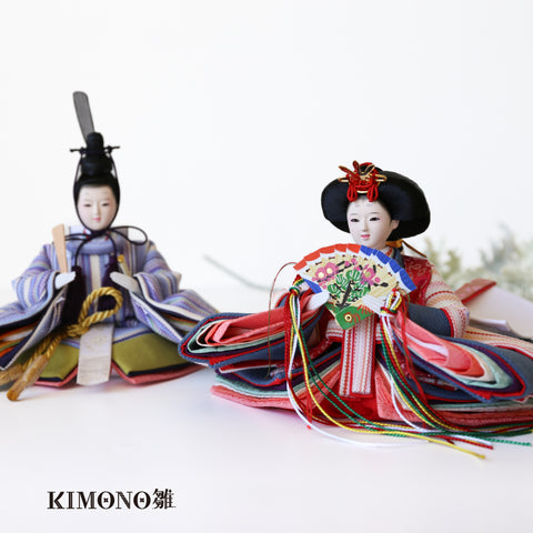 KIMONO雛　Pop Stripe　｜　親王飾り　帆布雛1.