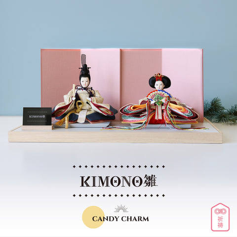 KIMONO雛　Candy Charm　｜　親王飾り　帆布雛 ５．