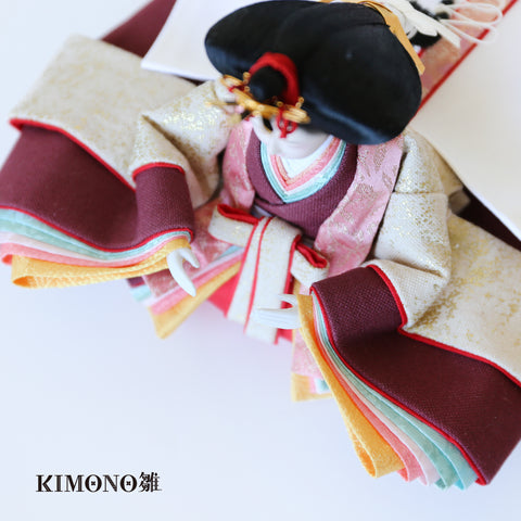 KIMONO雛　Candy Charm　｜　親王飾り　帆布雛 ５．