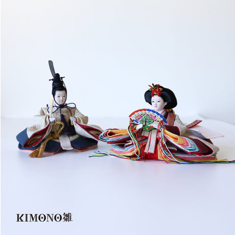 KIMONO雛　Candy Charm　｜　親王飾り　帆布雛 ５．