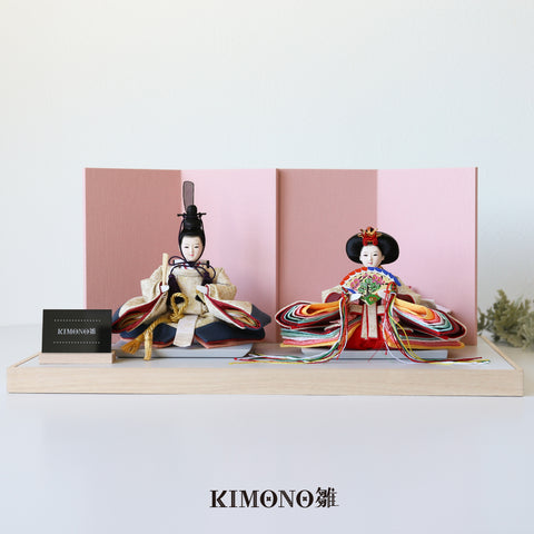 KIMONO雛　Candy Charm　｜　親王飾り　帆布雛 ５．