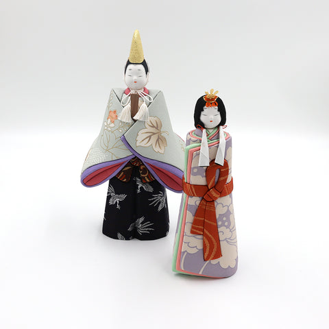 【雛人形】 「春かすみ」木目込立雛親王飾り ガラスケース入り　東玉工房　野村嘉光作