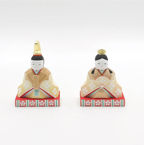 雛人形　伊予一刀彫り 紬  三段  五人飾り【南雲作】