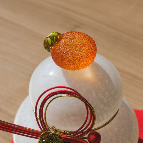 Hakata Vidro Glass Kagami Mochi for a Sunny Life 