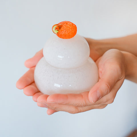 Hakata Vidro Glass Kagami Mochi for a Sunny Life 