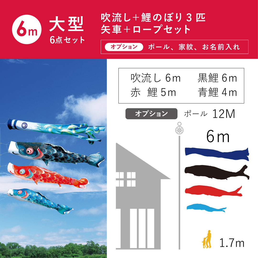 薫風の舞い【風舞い】6点大型セット｜徳永こいのぼり公式 – 人形の徳永