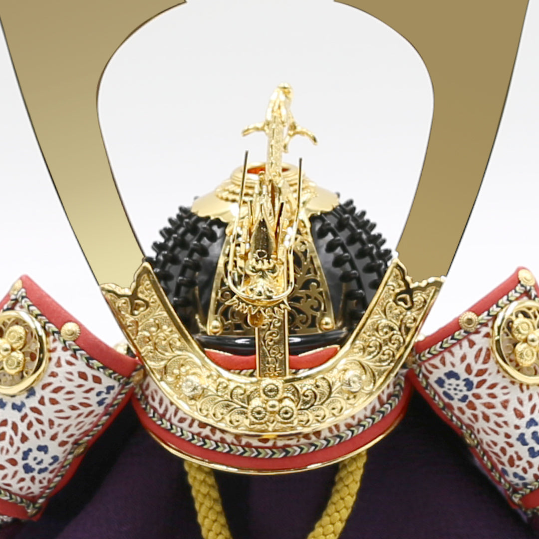 五月人形samurai helmet 別所実正作　4号　内記組模様　金龍頭立の兜 別所 実正 | 金龍頭兜 – 人形の徳永