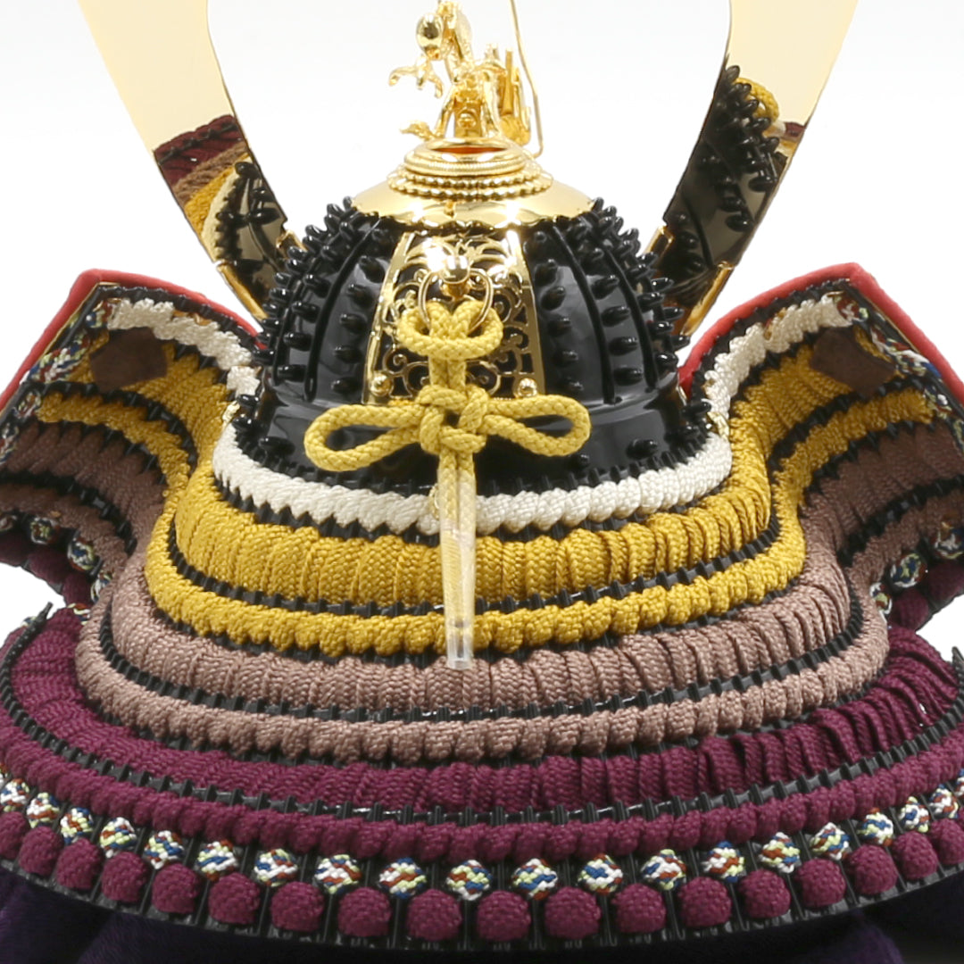 五月人形samurai helmet 別所実正作　4号　内記組模様　金龍頭立の兜 別所 実正 | 金龍頭兜 – 人形の徳永