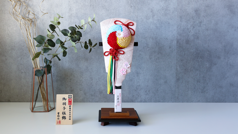 摩耶作　羽子板　13号　久寿玉　捻じ花【桃光】　つまみ細工