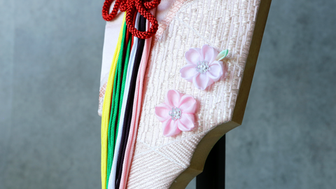 摩耶作　羽子板　13号　久寿玉　捻じ花【桃光】　つまみ細工