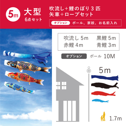 献上手染友禅之鯉【京錦】大型６点セット