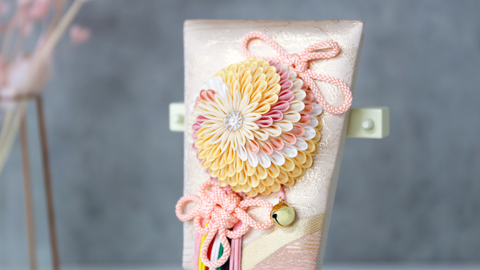 摩耶作　羽子板　8号　捻し花【陽光】　つまみ細工