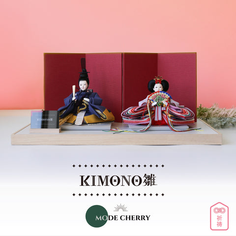 KIMONO雛　Mode Cherry　｜　 親王飾り　帆布雛３．