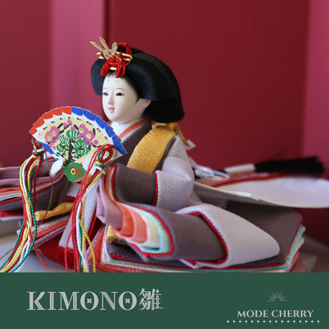 KIMONO雛　Mode Cherry　｜　 親王飾り　帆布雛３．