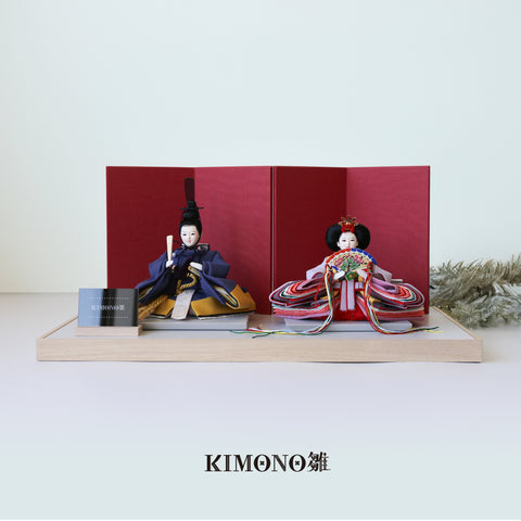 KIMONO雛　Mode Cherry　｜　 親王飾り　帆布雛３．