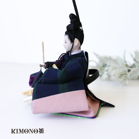 KIMONO雛　Plaid Style　｜　親王飾り　帆布雛