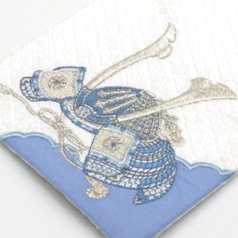 金襴刺繍名前旗　〈白兜刺繍〉  小38cm／特小27cm