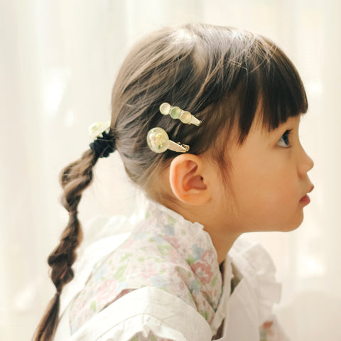 Set of 3 tsumami hair accessories (pink) 