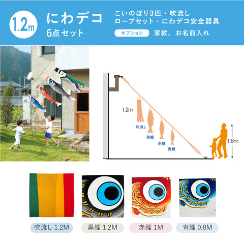 薫風の舞いの鯉【風舞い】６点にわデコセット